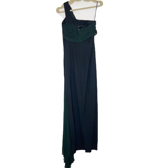Vintage Gale Mitchell Designer 90's Black One Shoulder Dress w/ 100% Silk Sash - Picture 2 of 10
